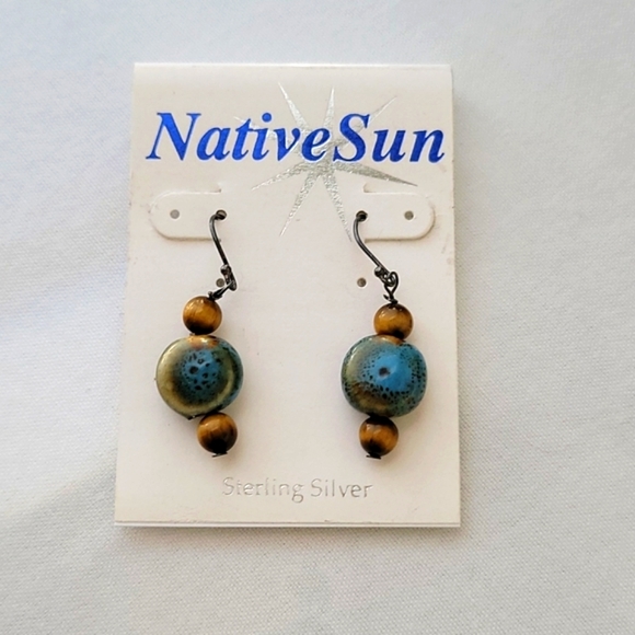 Native Sun Pottery Wire Earrings - Picture 1 of 2